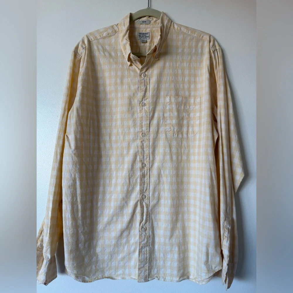 J. Crew Yellow Checkered Men's Shirt